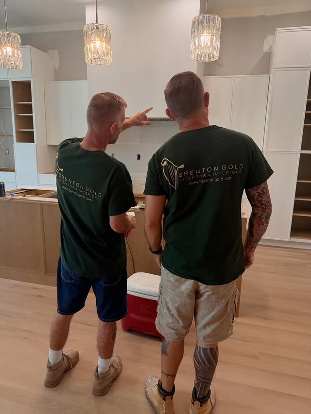 Brenton Gold installation team at work — from Instagram